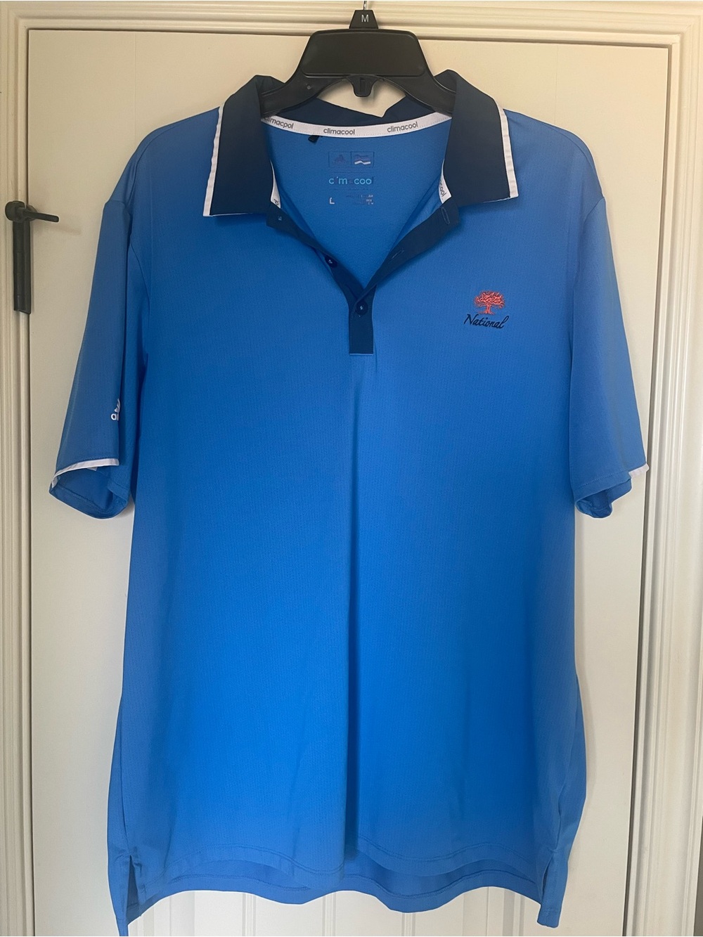 adidas Oak Tree National Blue Polo with Navy Collar